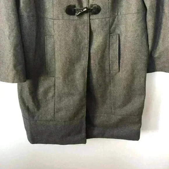 Avenue Long Dark Gray Peacoat Toggle Closure 14/16 - Picture 6 of 8